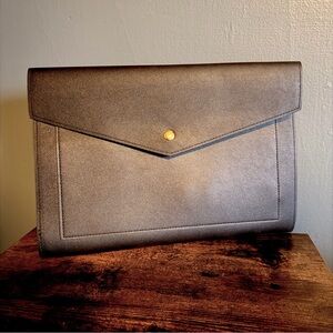 Glass Ladder & Co. | Megan Portfolio Clutch | Black Vegan Leather